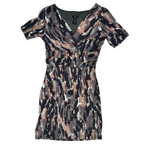 ANN TAYLOR - Multicolored Cross Over V Mid Dress (Petite)